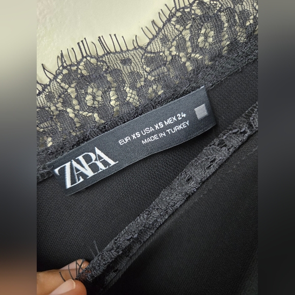 Zara Black Lace Mini Dress Size S - Picture 3 of 6